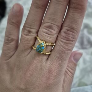 Gold and Turquoise Ring